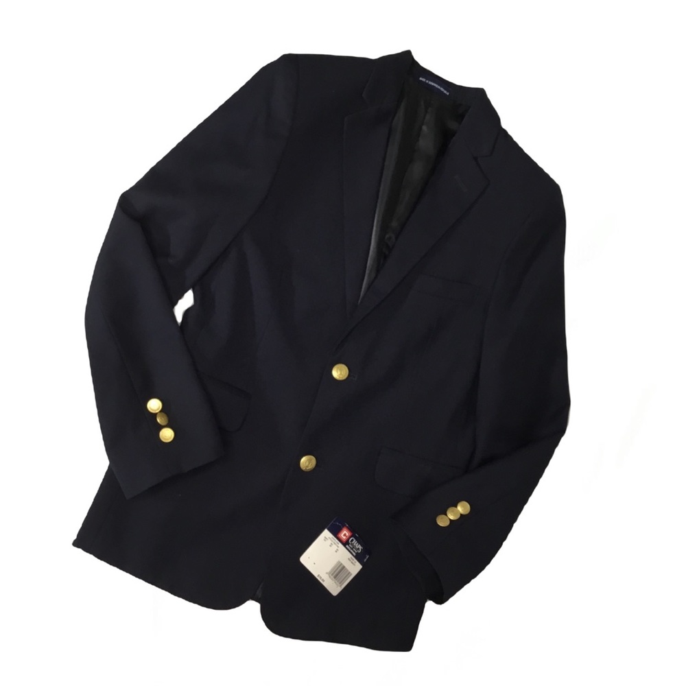 Chaps NWT Navy Blazer Brass Buttons. Sz 12